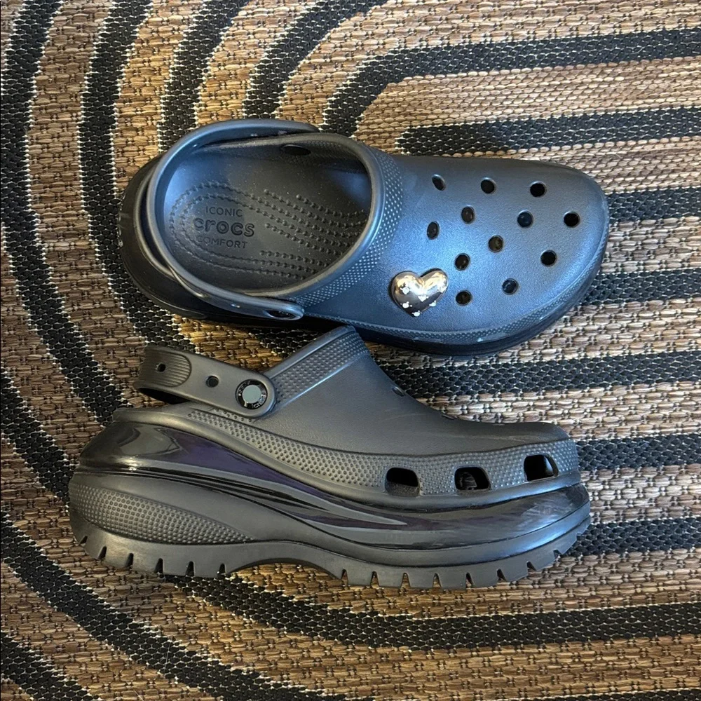 CROCS Black Platform Shoes - Picture 4 of 4